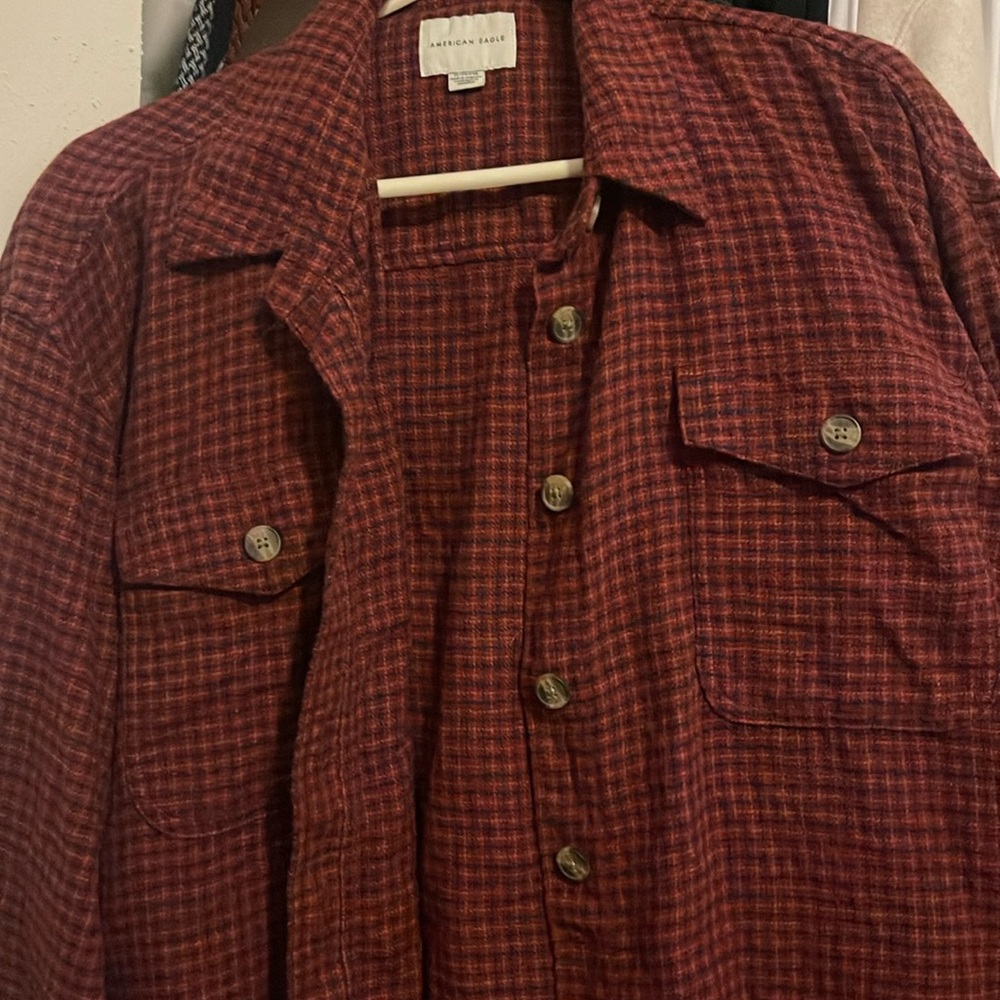 American eagle flannel cropped at waist
